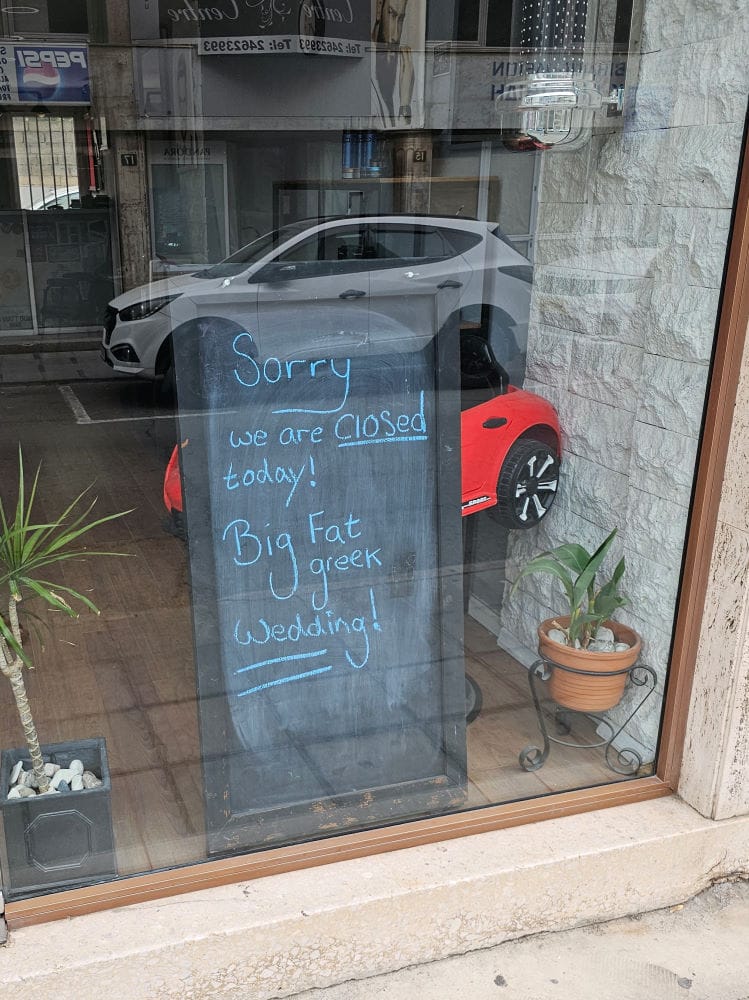 "Sorry we are closed today"