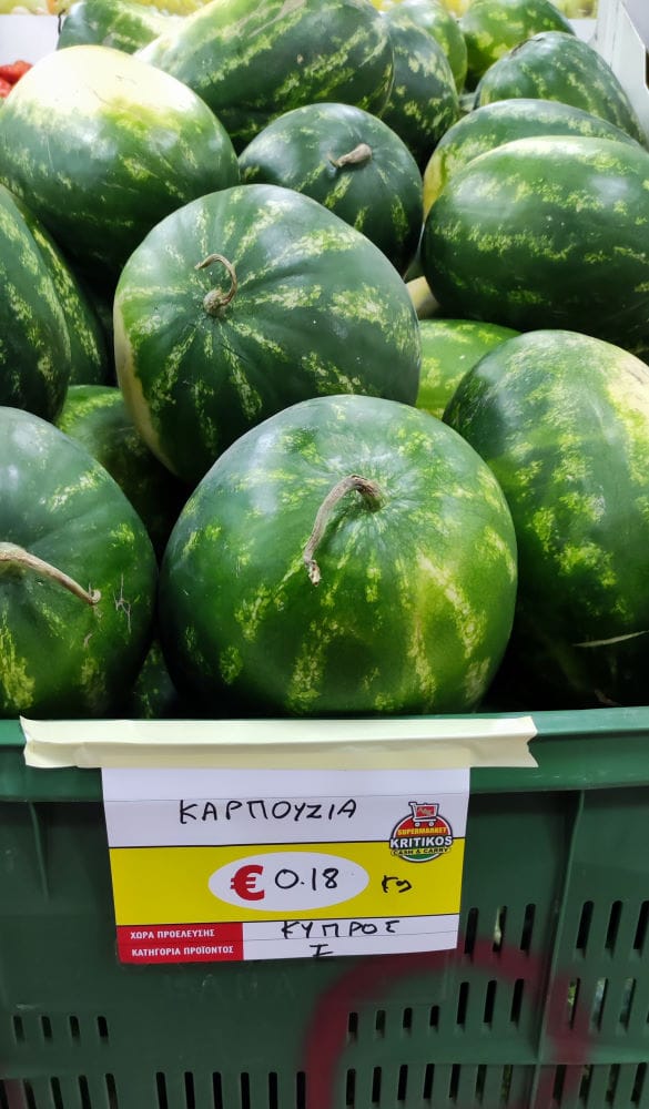 Wassermelonen im Supermarkt